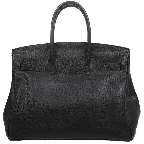 Elegant Black Leather ladies pedlock Bag - Picture 3 of 6